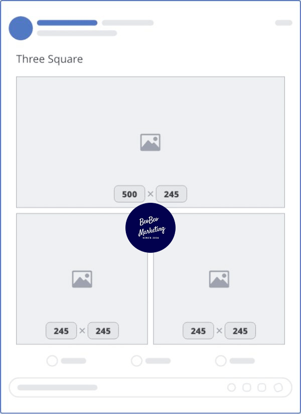 kích thước ảnh đăng facebook 3 hình vuông