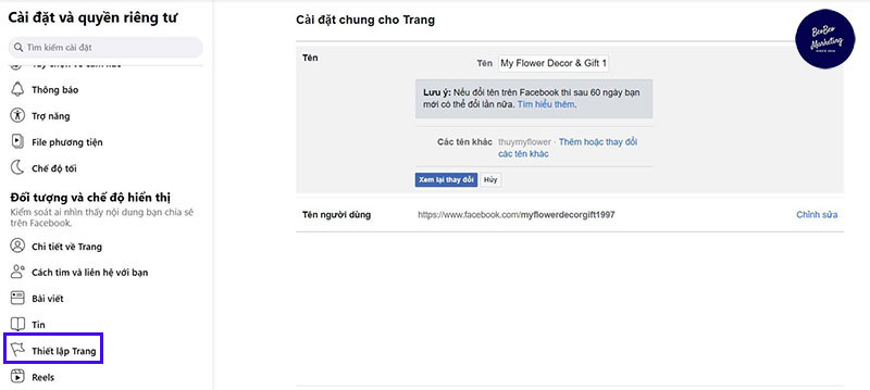 Khắc phục đổi tên fanpage đúng quy trình