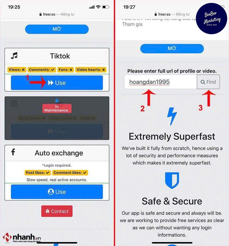 App tăng tim tiktok miễn phí Fbsub.net
