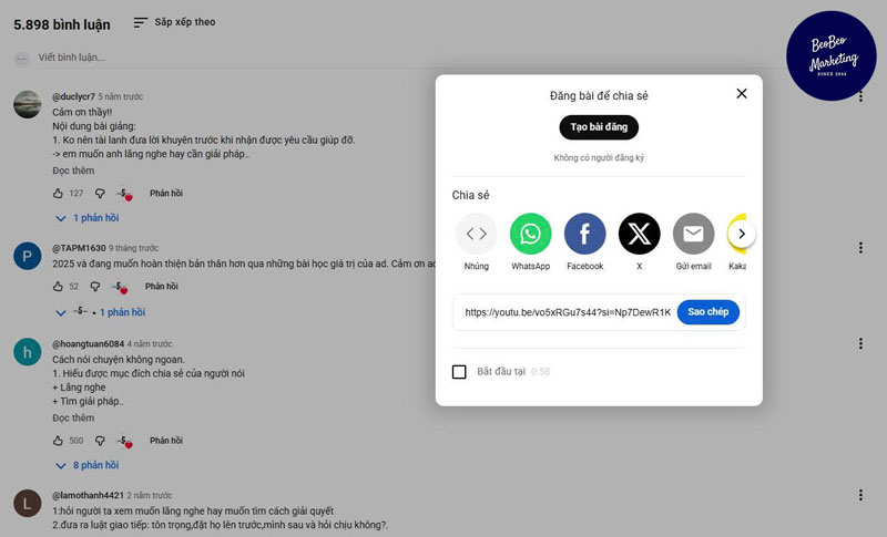 Chia sẻ video lên Facebook, TikTok, Zalo, Group