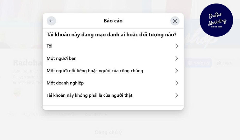 Cách report page nhanh nhất