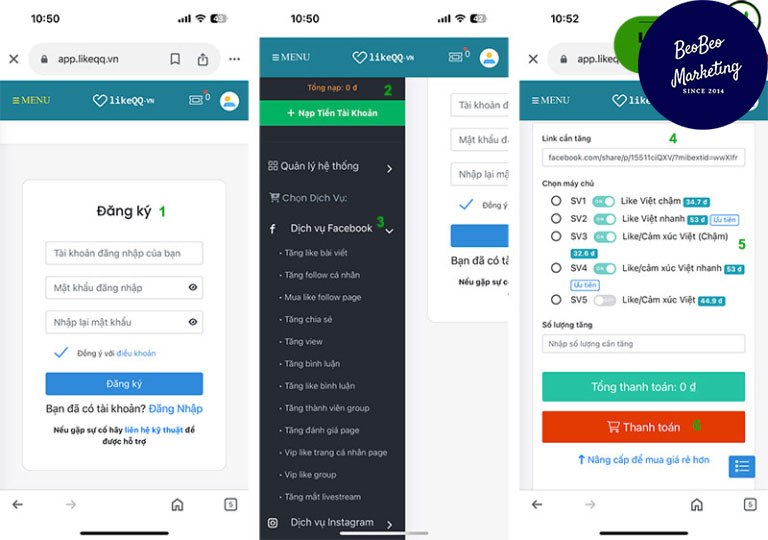 Hack like facebook trên điện thoại