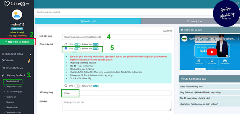 Tăng like page trên máy tính